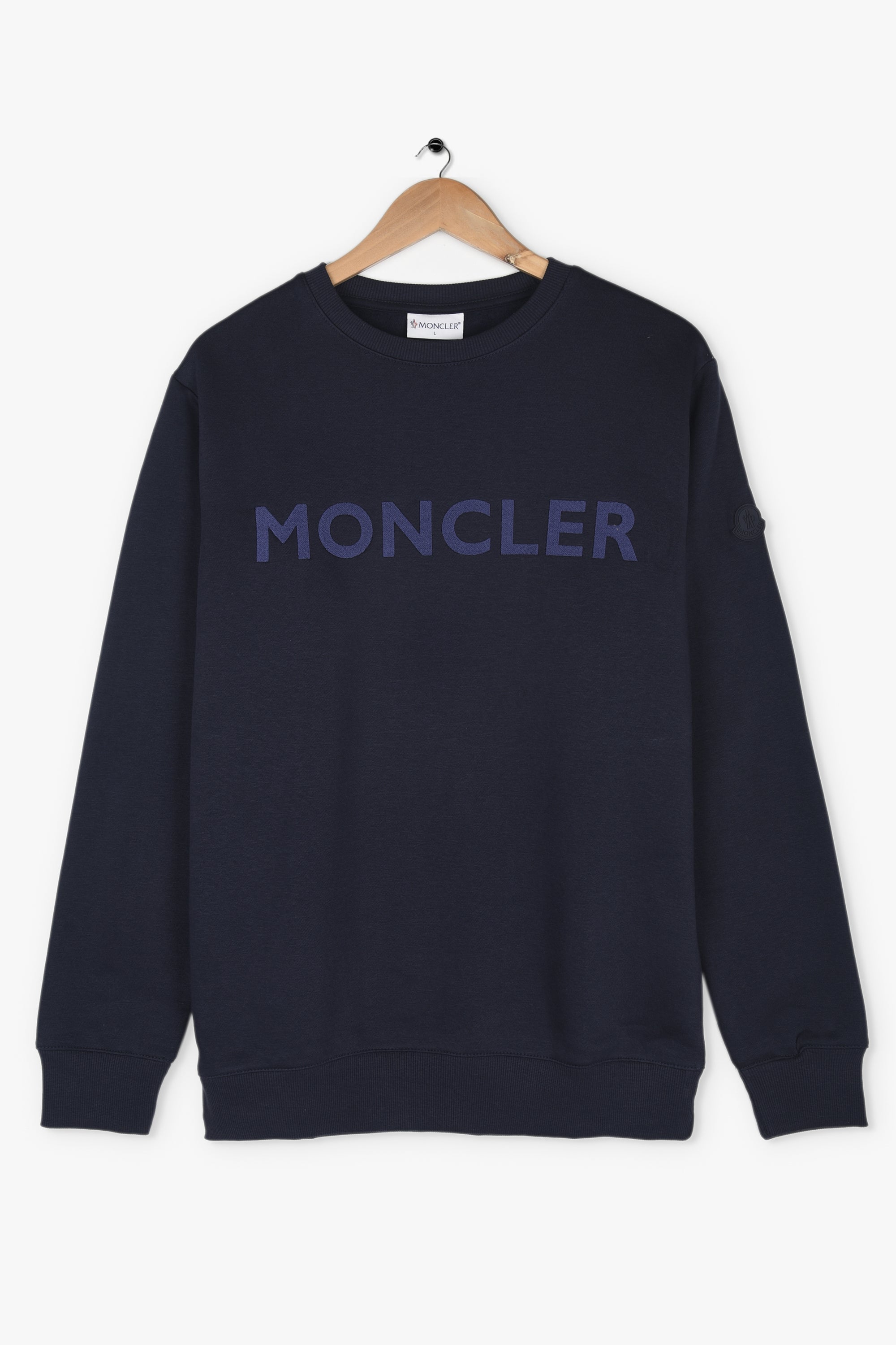 MONCLER EMBROIDERED LOGO FLEECE SWEATSHIRT