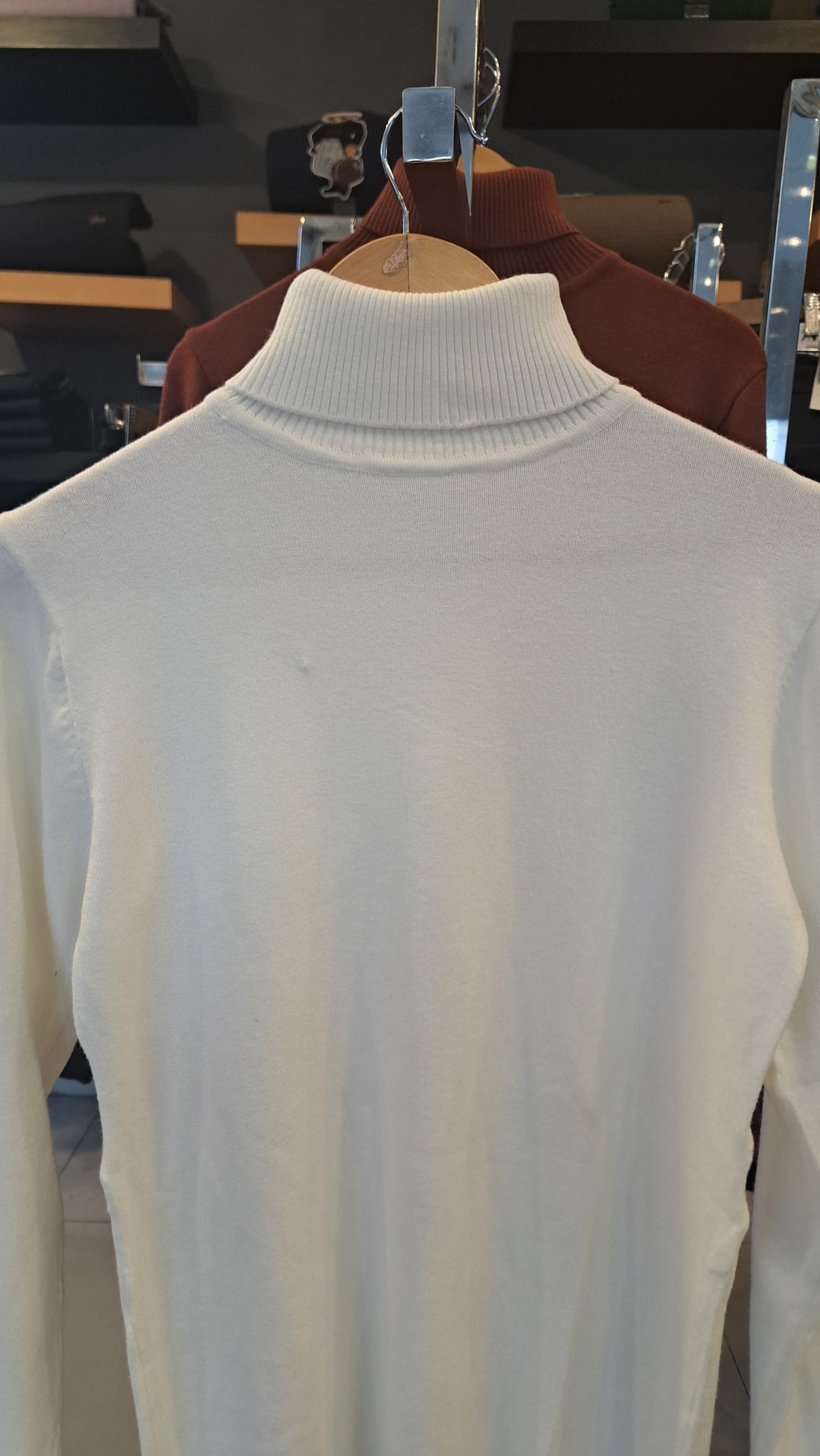 White Turtle Neck Sweaters (High Neck)