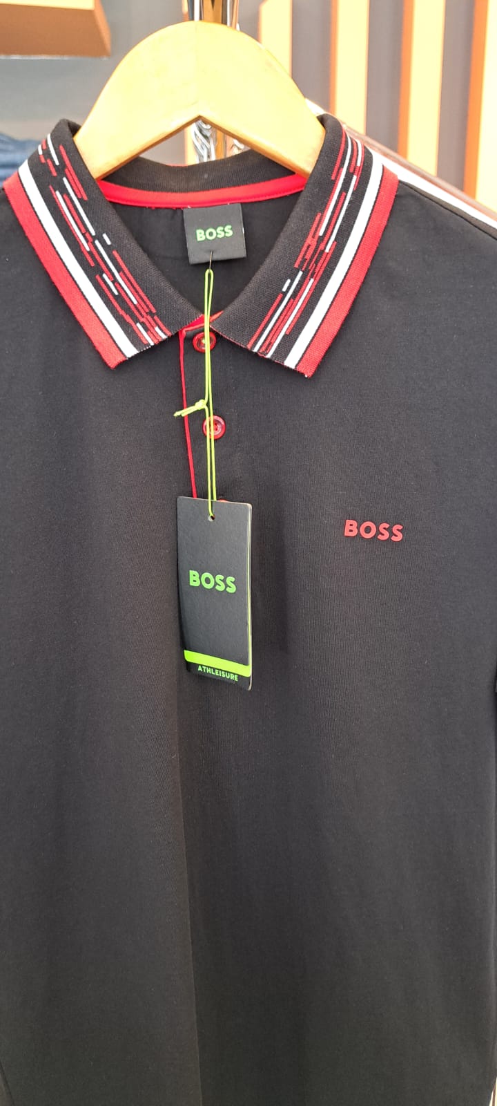 BOSS CONTRASTING COLLAR POLO SHIRT