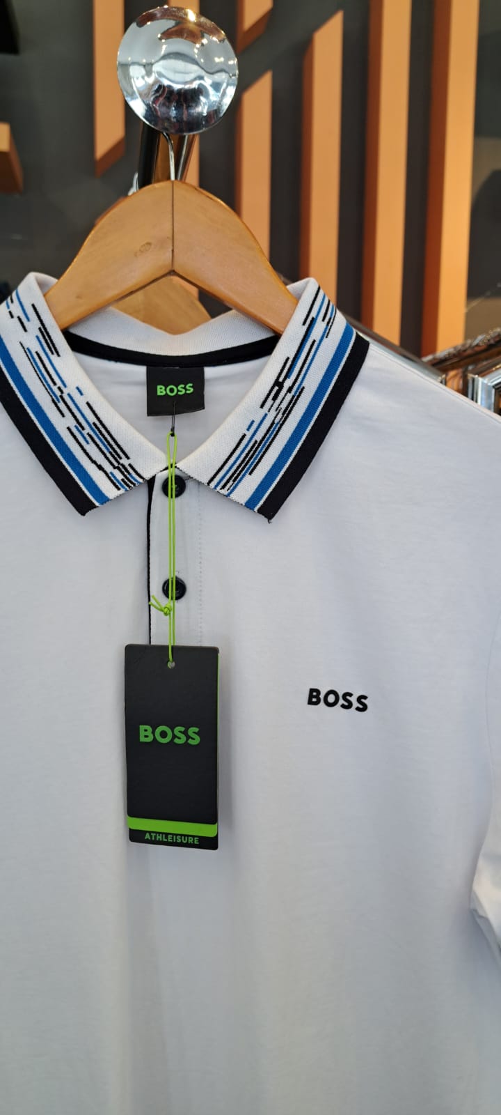 BOSS CONTRASTING COLLAR POLO SHIRT