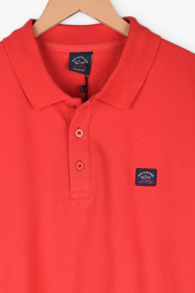 PAUL & SHARK ICONIC BADGE POLO SHIRT - orangejeansco